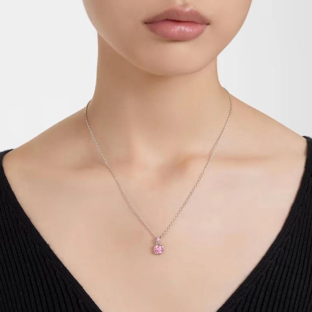 Swarovski Birthstone October riipus, vaalea metalli ja pinkit kristallit 5651791 - Image 2