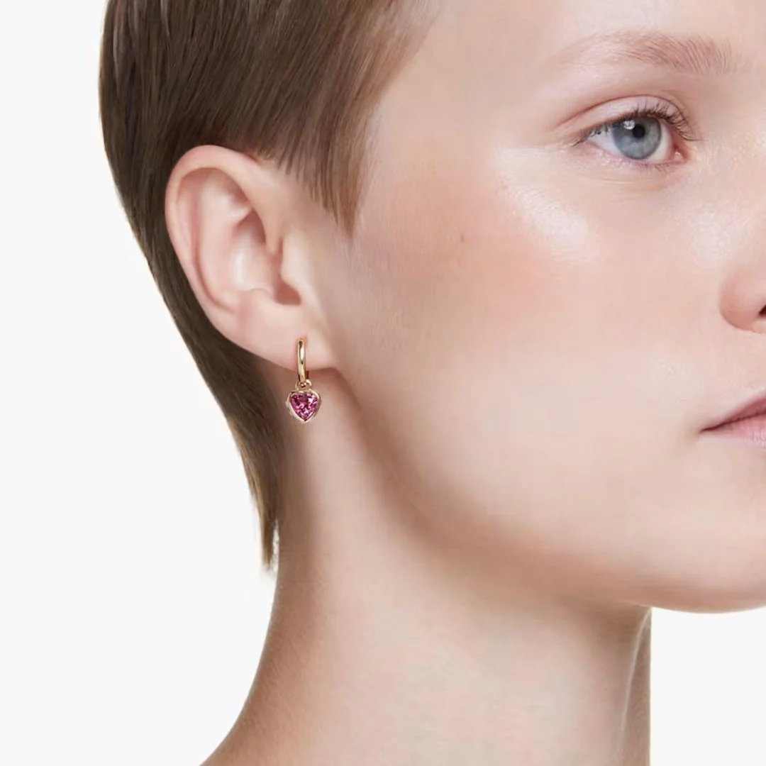 Swarovski Chroma korvakorut, keltakullanväri ja punaiset kristallit, 5684760 - Image 2