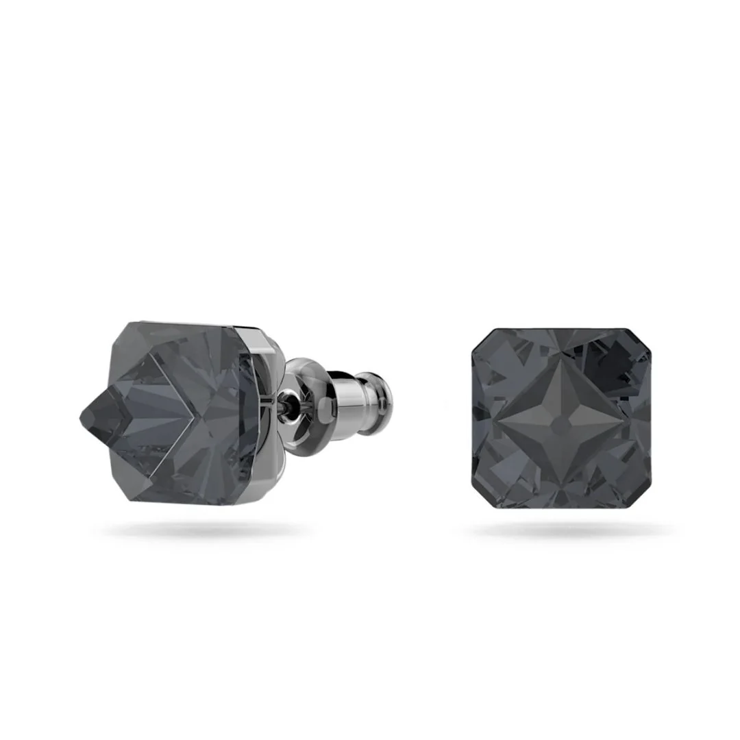 Swarovski Chroma nappikorvakorut tummanharmailla kristalleilla - Image 2