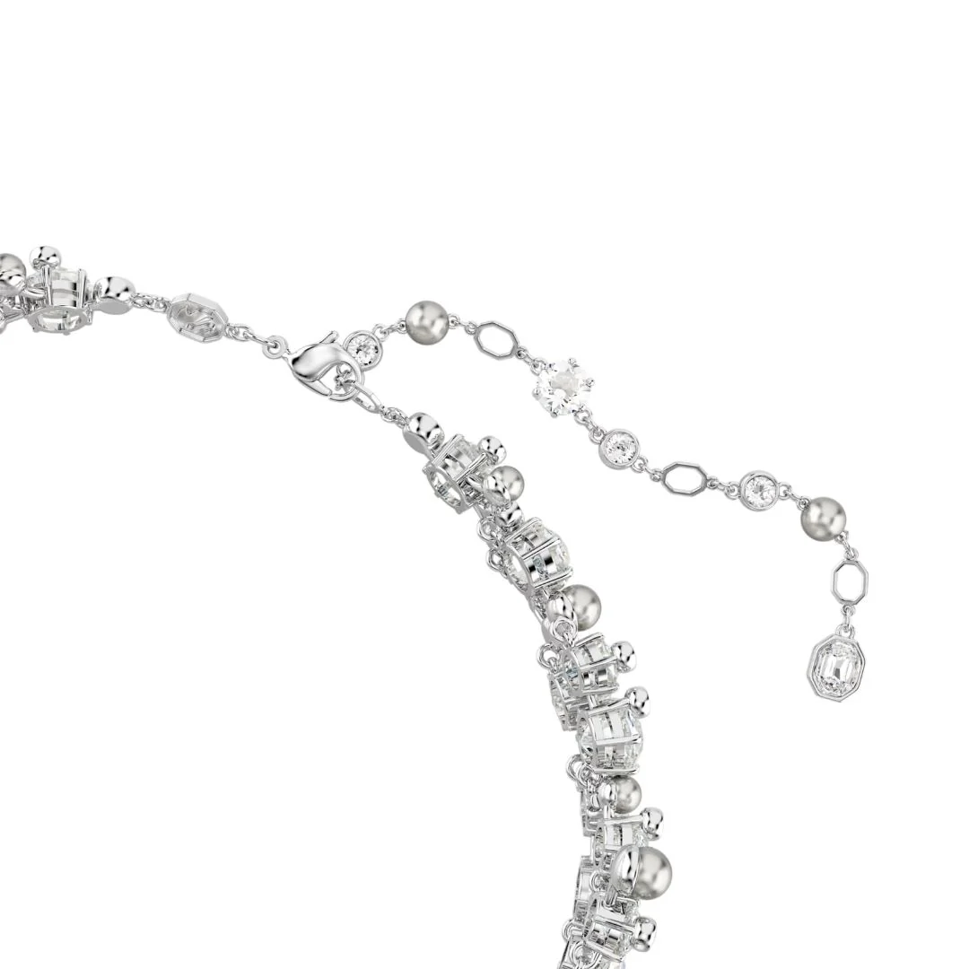 Swarovski Constella choker kaulakoru, vaalea metalli, kirkkaat kristallit ja valkoiset helmet 5722471 - Image 5