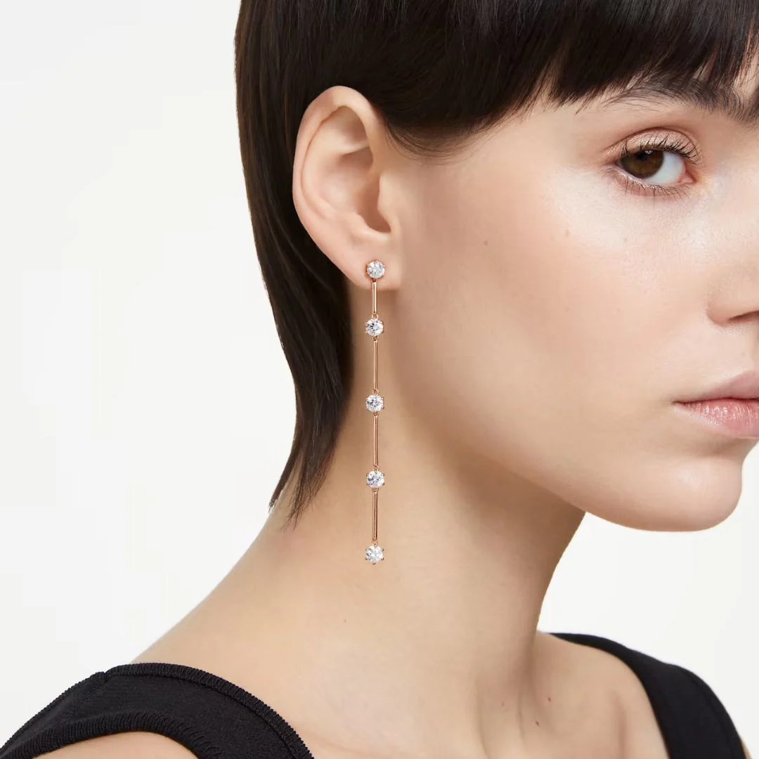 Swarovski Constella korvakorut, ruusukullanväri ja kirkkaat kristallit, 5661463 - Image 2