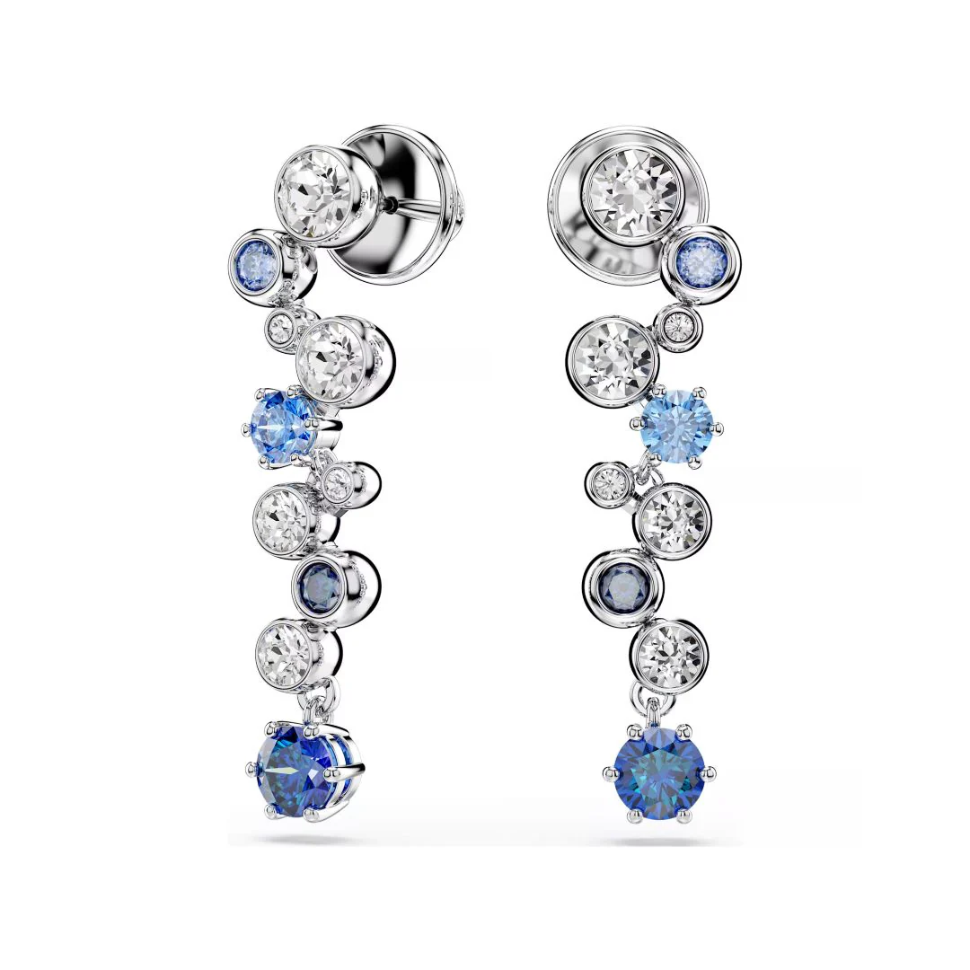 Swarovski Constella korvakorut, vaalea metalli ja siniset kristallit, 5732775 - Image 3