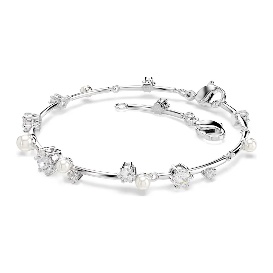 Swarovski Constella rannekoru, vaalea metalli, kirkkaat kristallit ja valkoiset helmet, 5707511 - Image 4