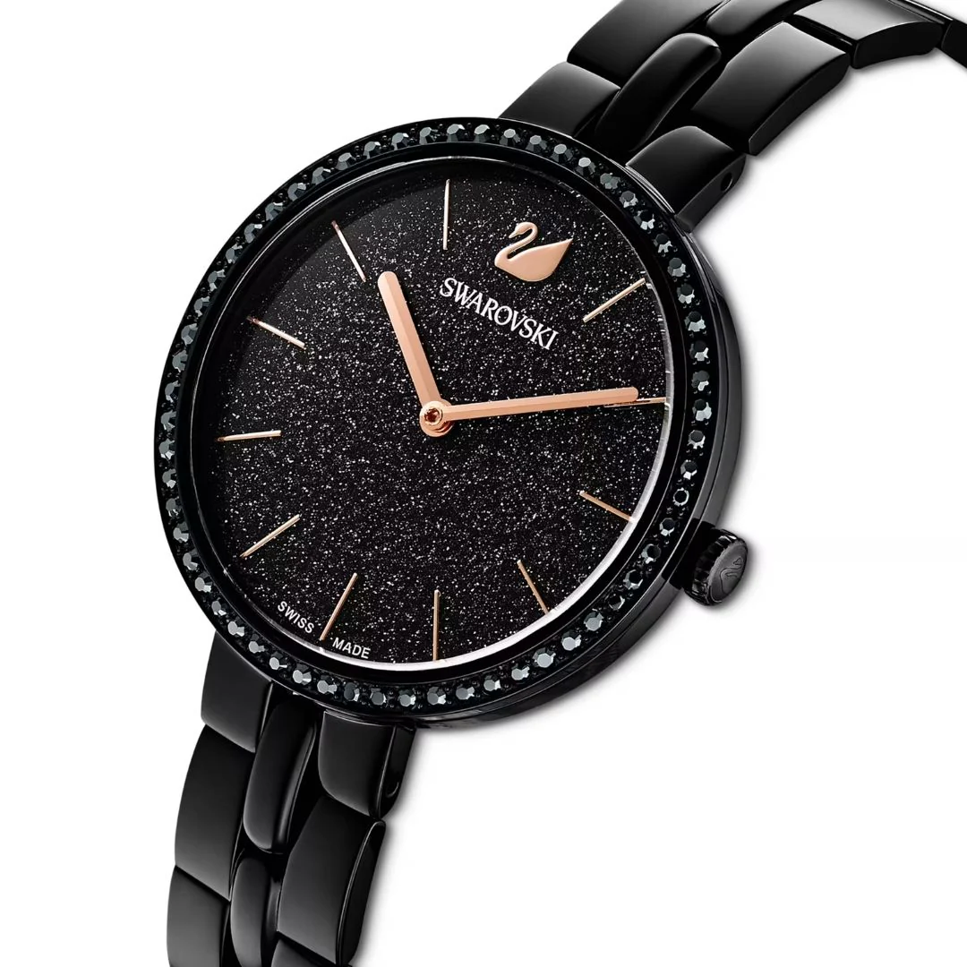 Swarovski Cosmopolitan rannekello, musta ja mustat kristallit, 5547646 - Image 5