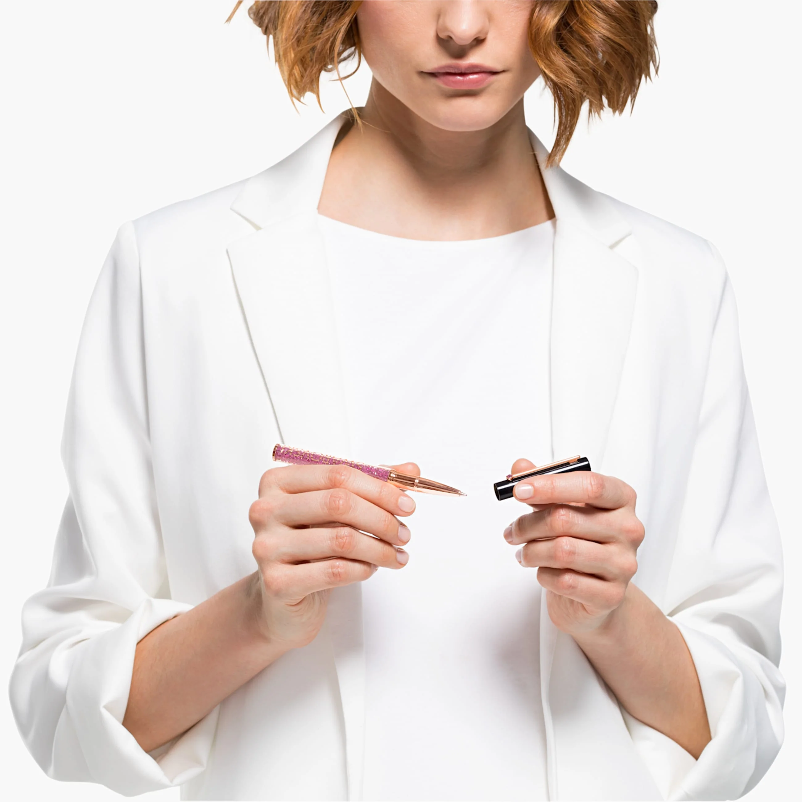 Swarovski Crystalline Gloss, kuulakärkikynä, musta ja vaaleanpunainen - Image 4