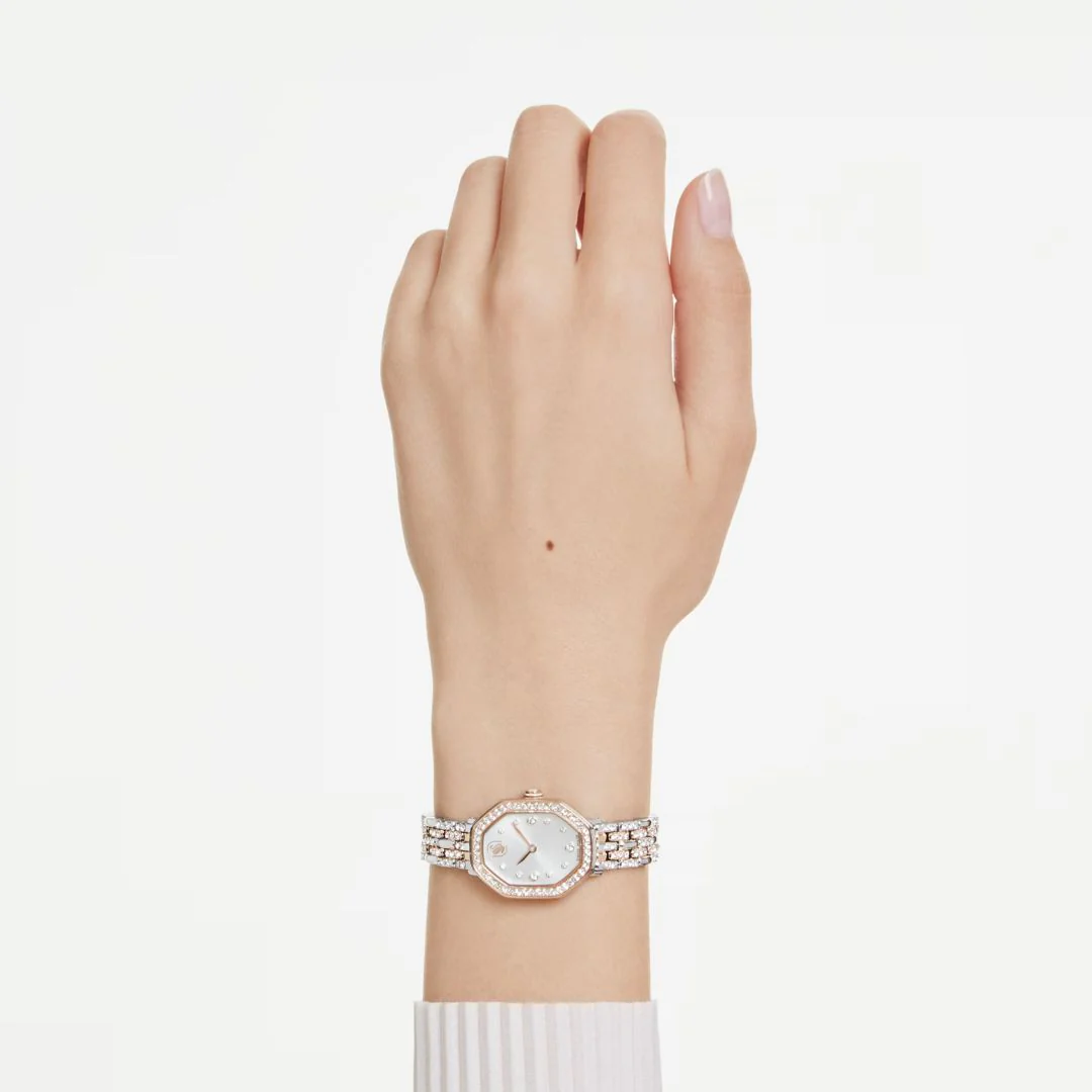 Swarovski Dextera octagon rannekello, hopeanväri, ruusukullanväri ja kirkkaat kristallit, 5715521 - Image 2