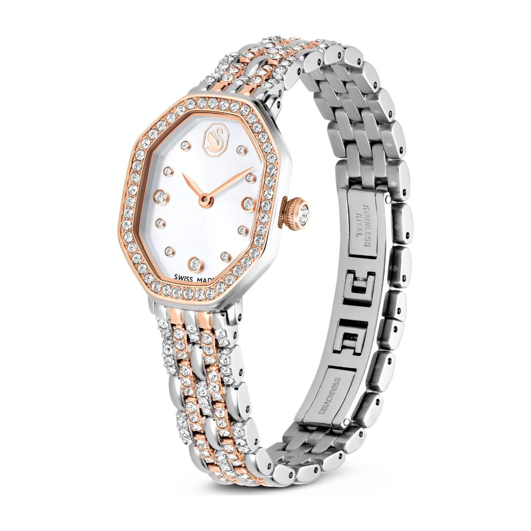 Swarovski Dextera octagon rannekello, hopeanväri, ruusukullanväri ja kirkkaat kristallit, 5715521 - Image 3