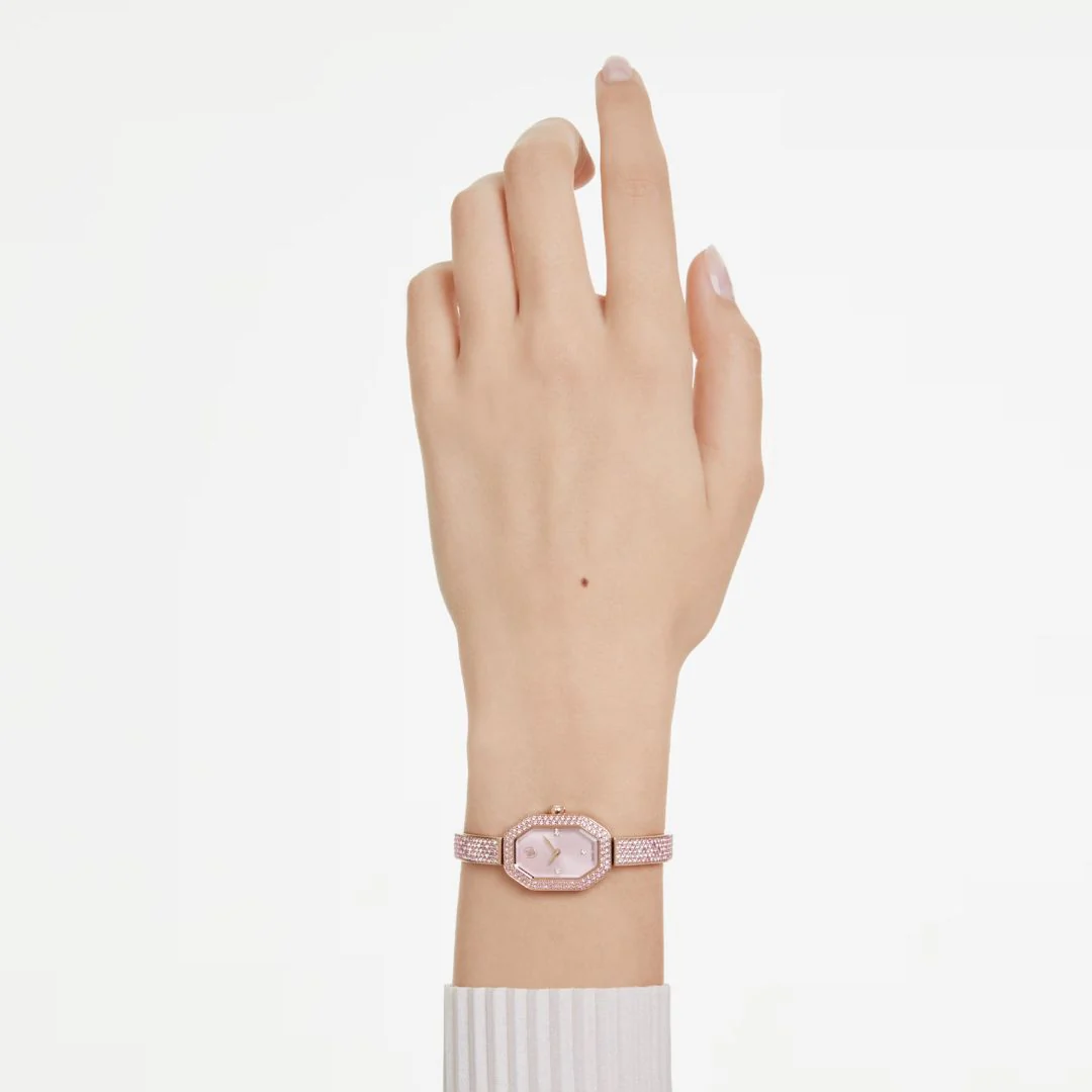 Swarovski Dextera bangle rannekello, ruusukullanväri ja vaaleanpunaiset kristallit, 5717588 - Image 2