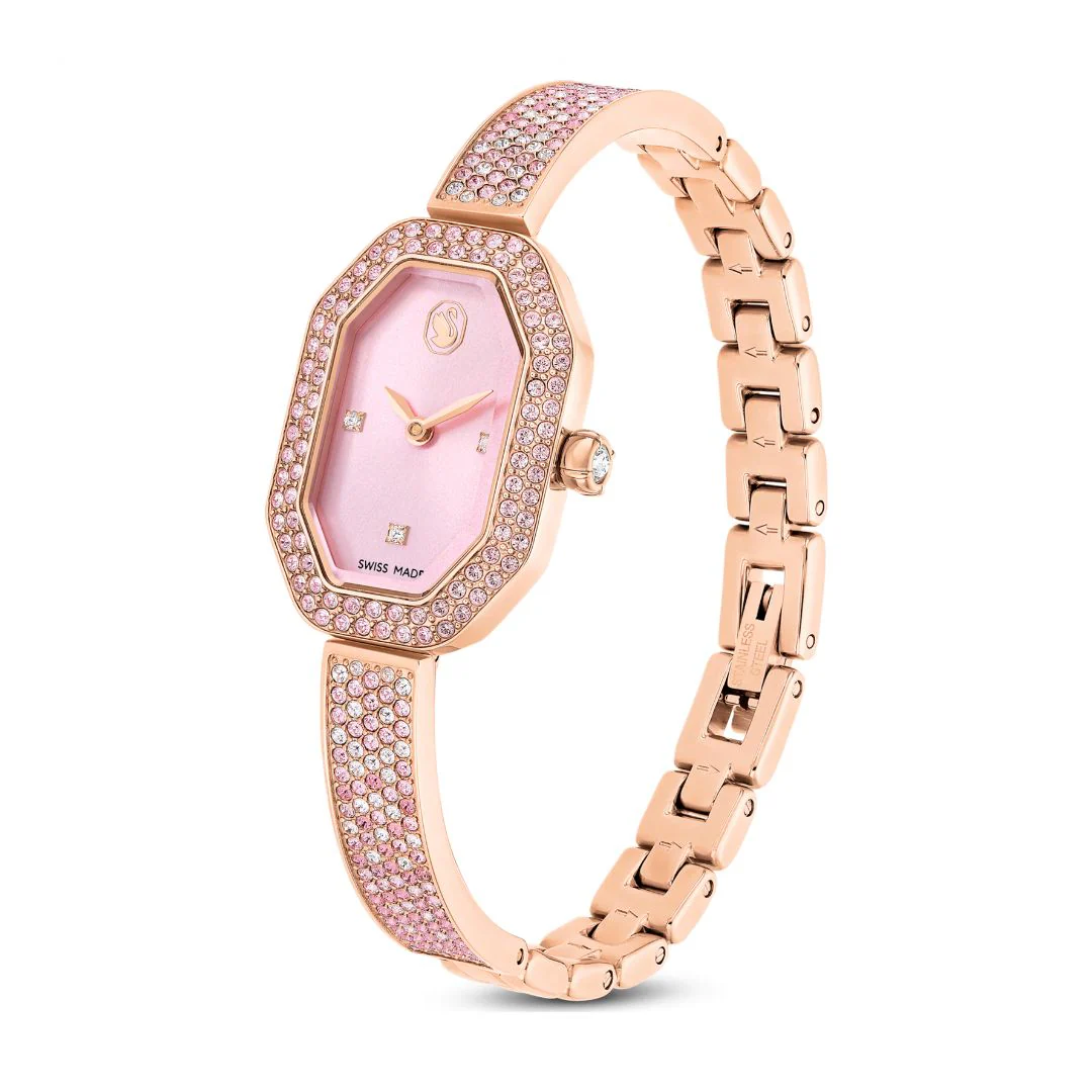 Swarovski Dextera bangle rannekello, ruusukullanväri ja vaaleanpunaiset kristallit, 5717588 - Image 3