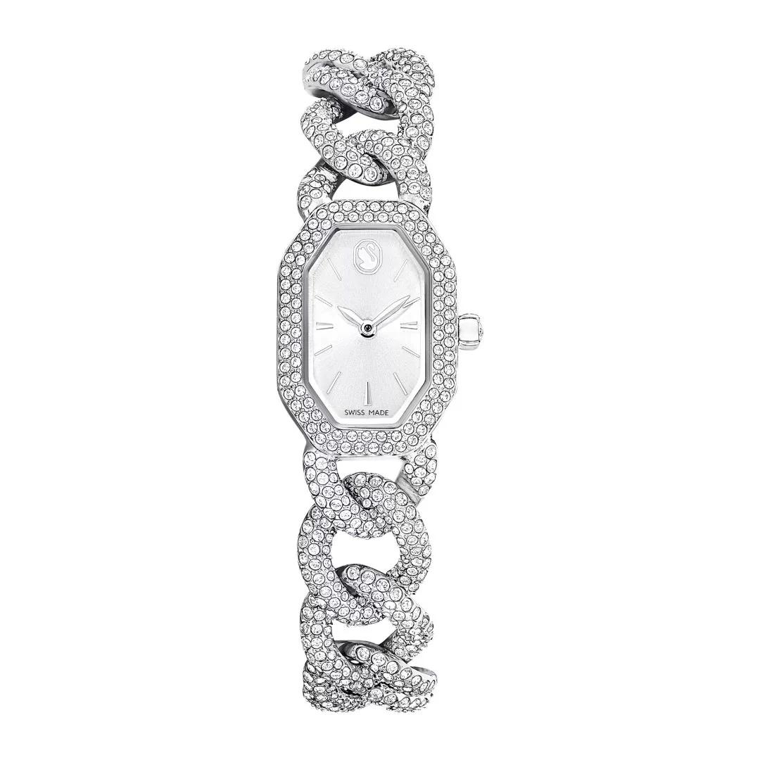 Swarovski Dextera chain rannekello, hopeanväri ja kirkkaat kristallit, 5668899