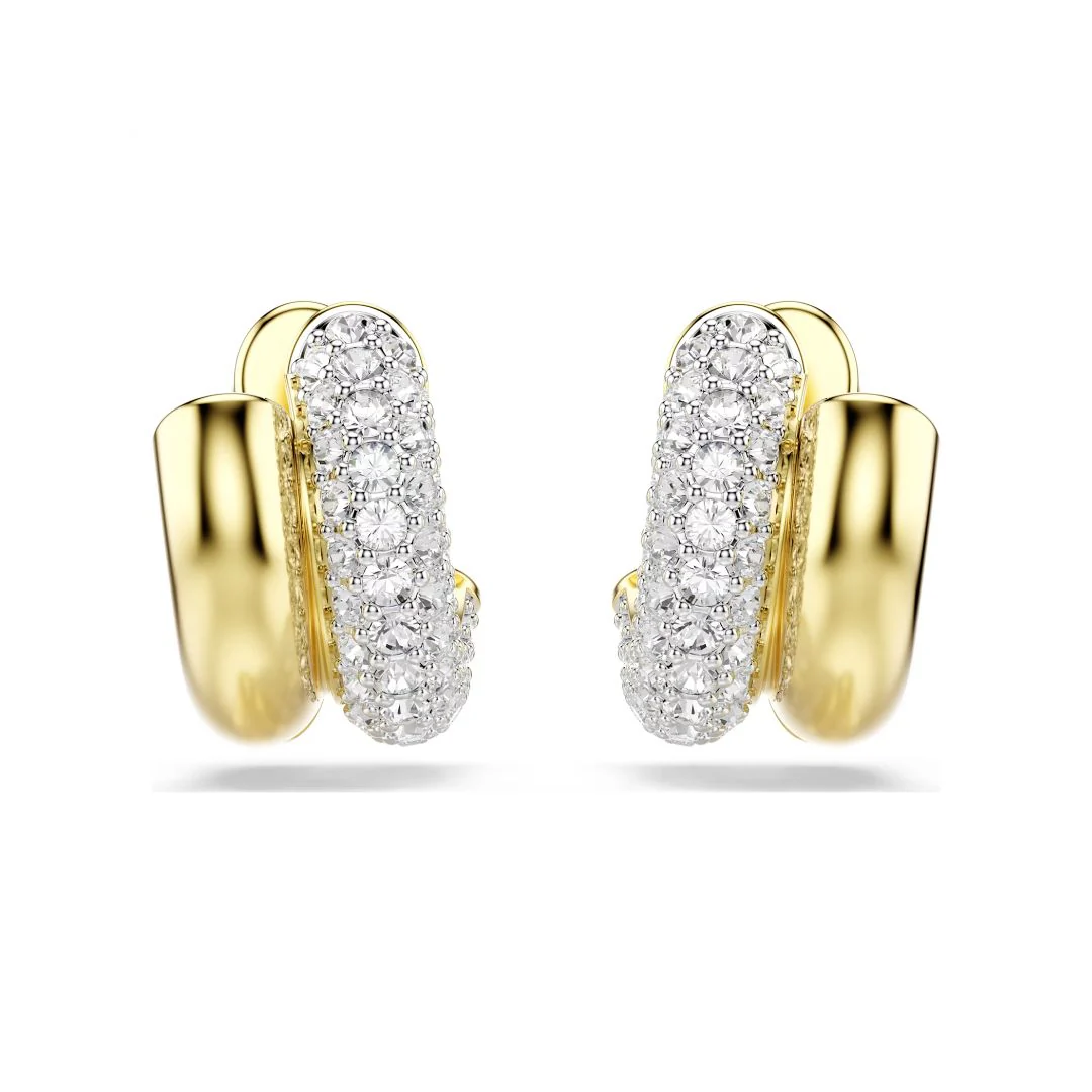 Swarovski Dextera rengaskorvakorut, keltakullattu ja kirkkaat kristallit, 5740735 - Image 3