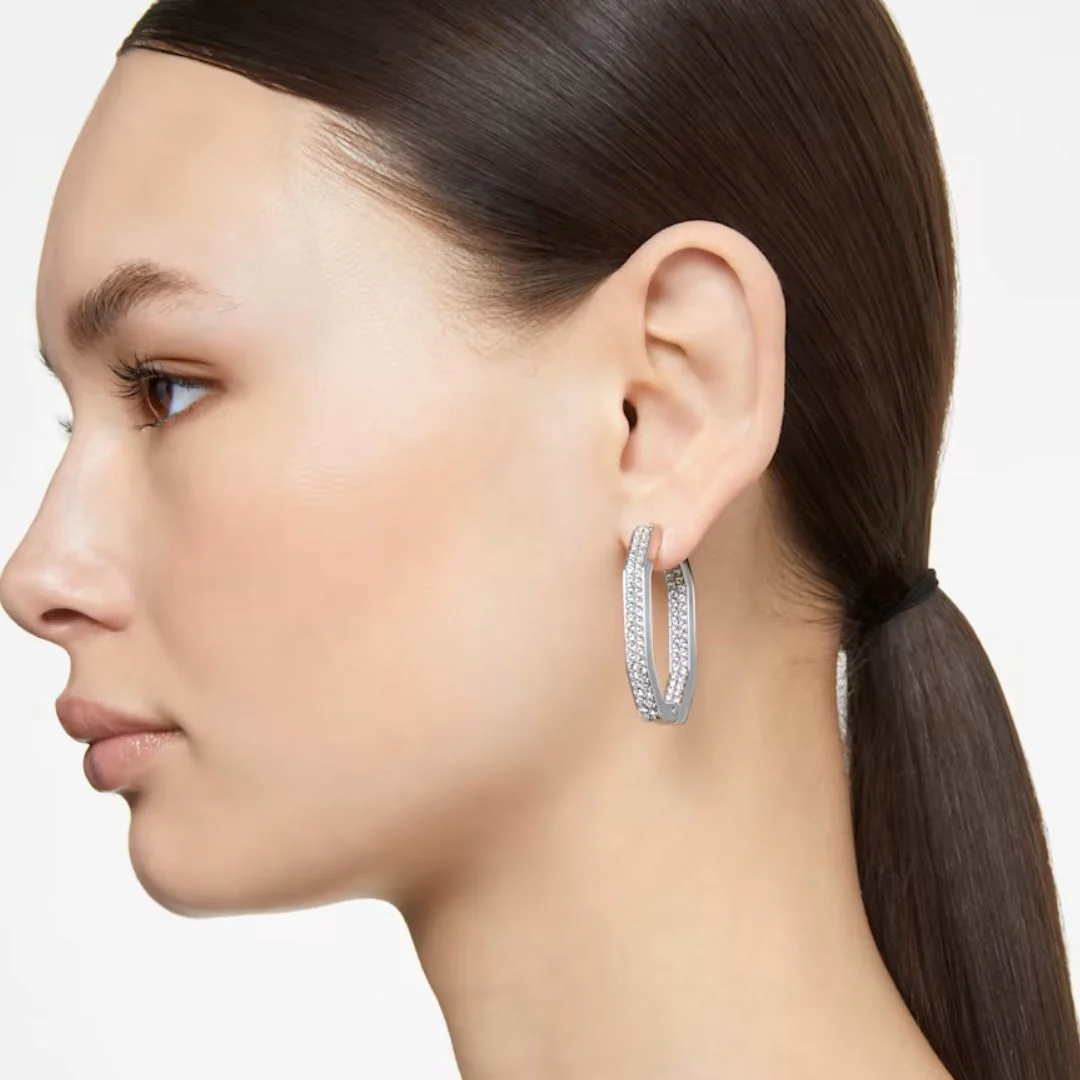 Swarovski Dextera rengaskorvakorut, vaalea metalli ja kirkkaat kristallit 5639099 - Image 2