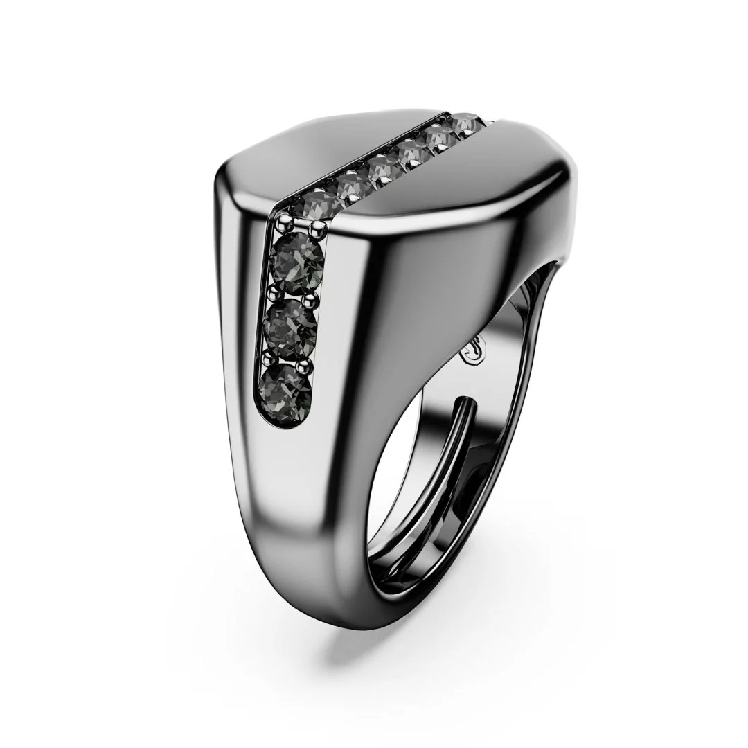 Swarovski Dextera sormus, tumma metalli ja kirkkaat kristallit - Image 3
