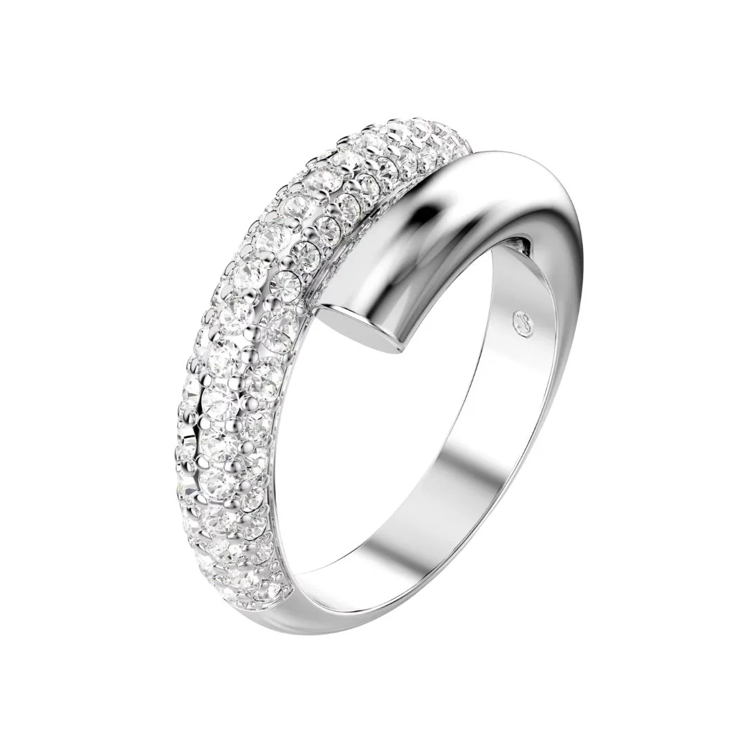 Swarovski Dextera sormus, vaalea metalli ja kirkkaat kristallit, 5695938