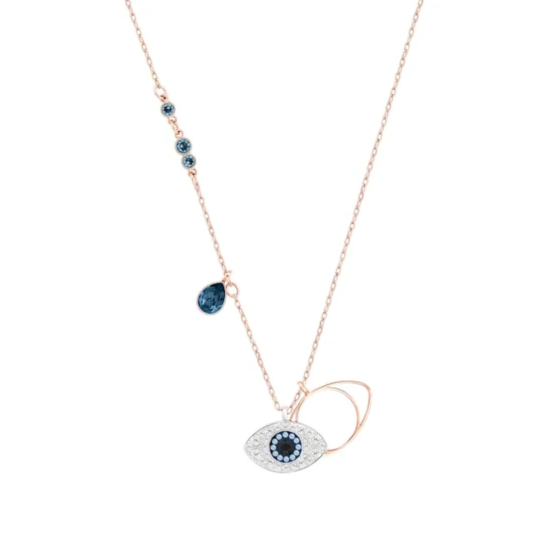 Swarovski Symbolica Evil Eye riipus, ruusukullan värinen ja siniset kristallit 5172560