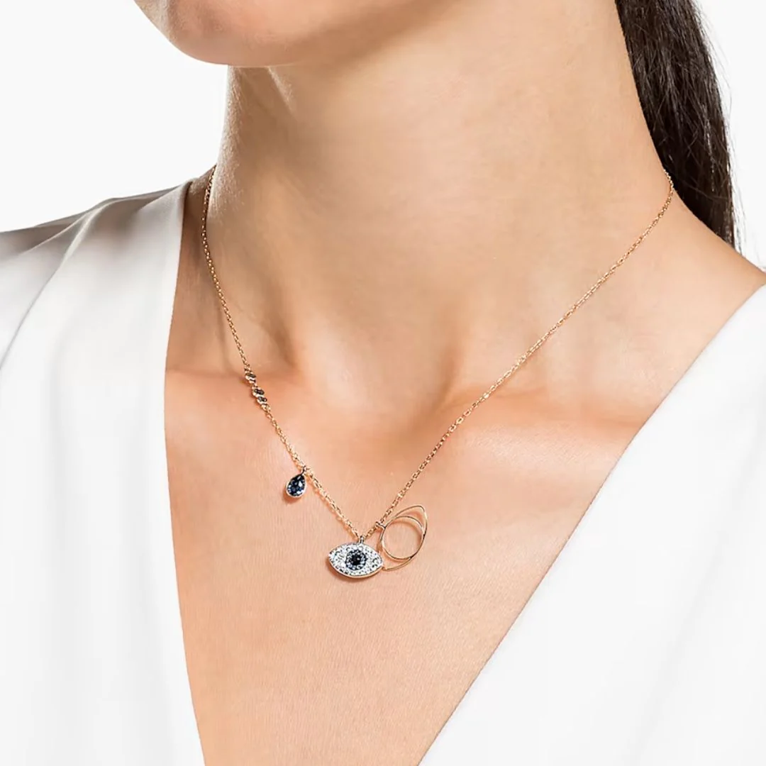 Swarovski Symbolica Evil Eye riipus, ruusukullan värinen ja siniset kristallit 5172560 - Image 2