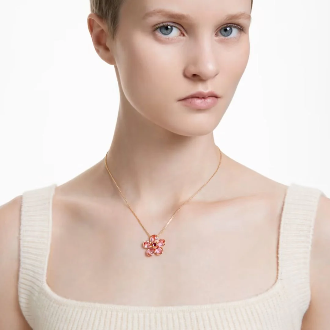 Swarovski Florere Flower riipus, ruusukullanväri ja pinkit kristallit, 5657875 - Image 3