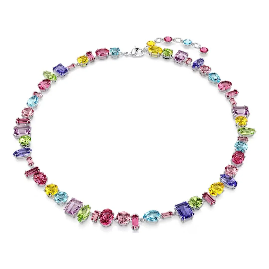 Swarovski Gema kaulakoru, vaalea metalli ja eri väriset kristallit 5656397