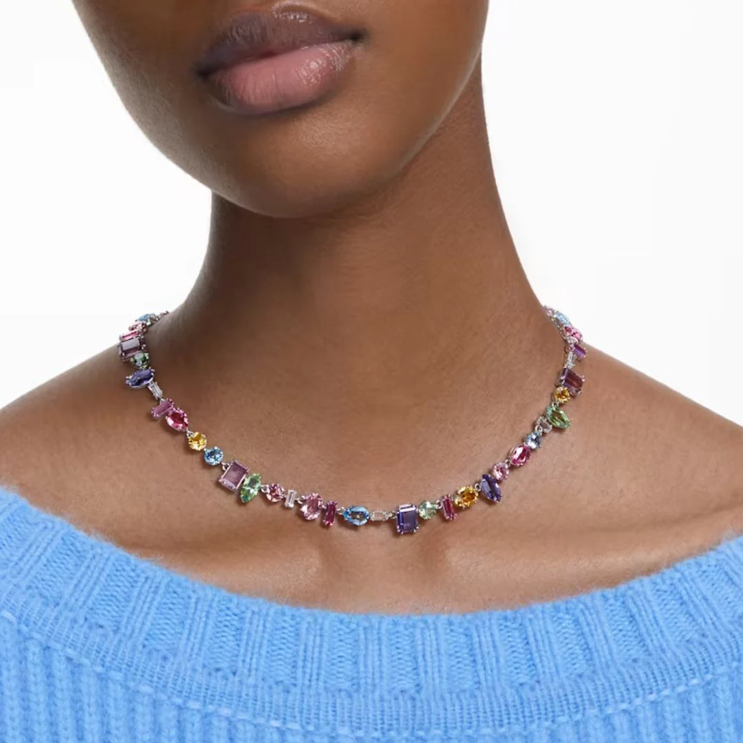 Swarovski Gema kaulakoru, vaalea metalli ja eri väriset kristallit 5656397 - Image 2