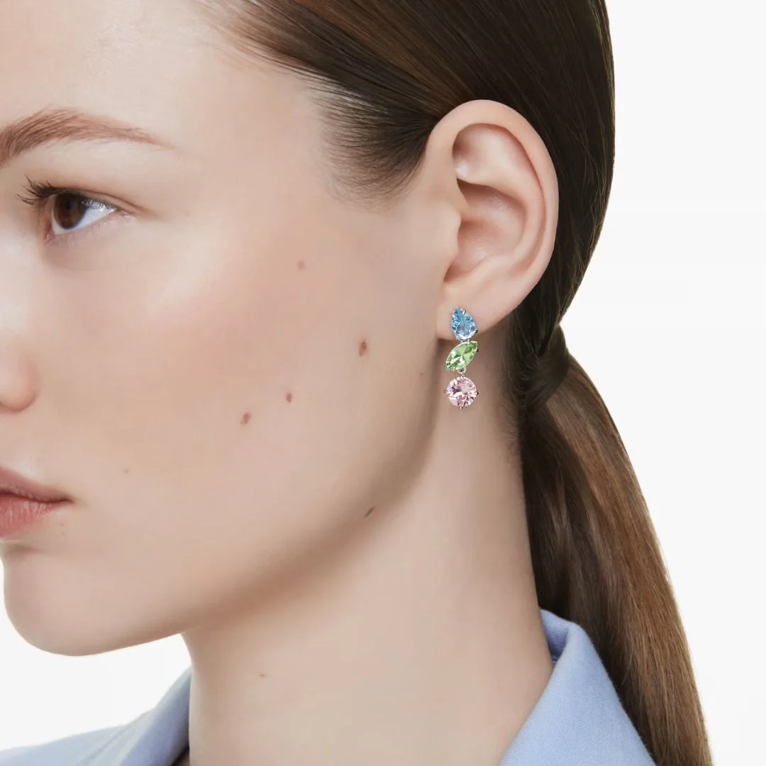 Swarovski Gema korvakorut vaalea metalli ja eri väriset kristallit 5692406 - Image 3