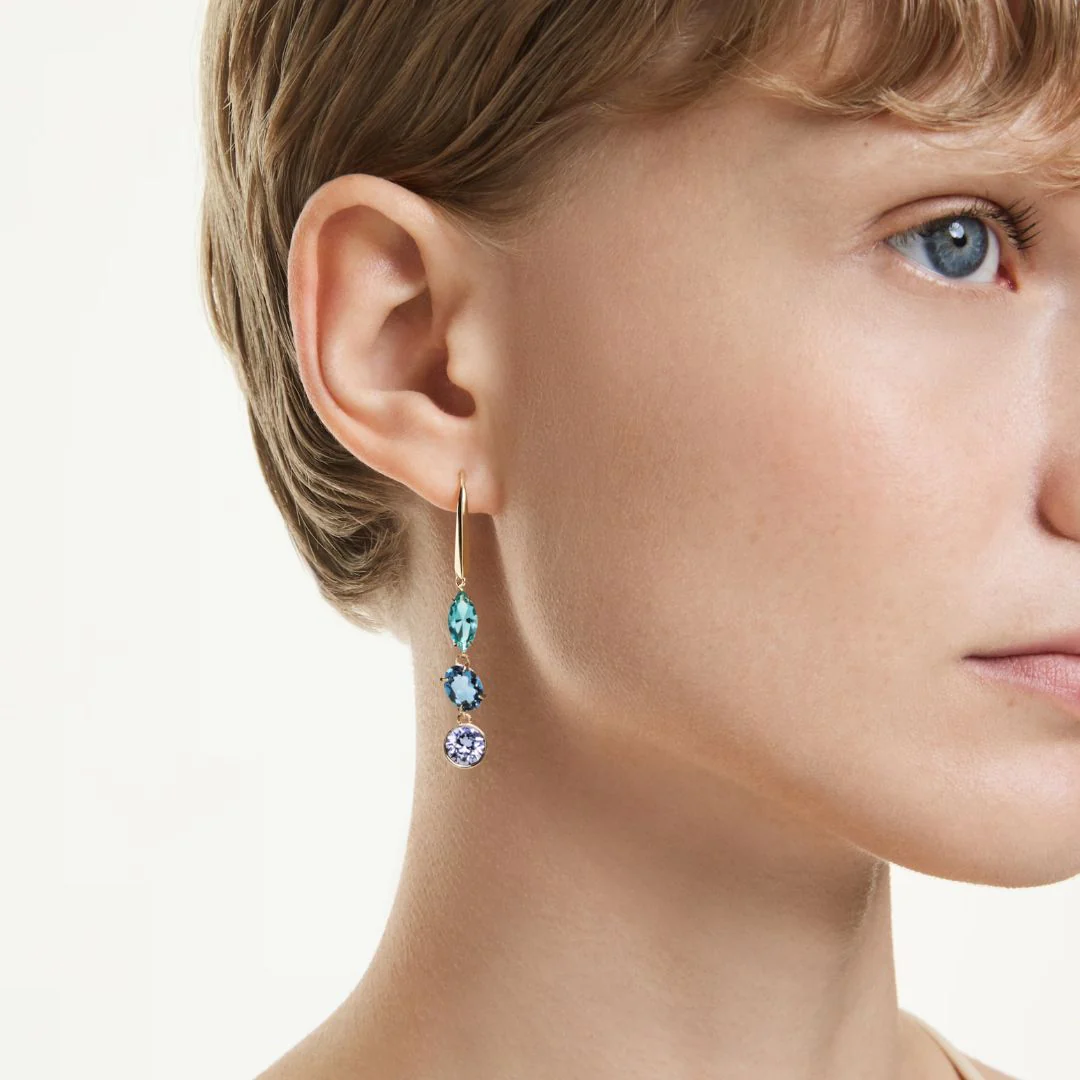 Swarovski Gema korvakorut, keltakullattu ja eriväriset kristallit, 5747917 - Image 2
