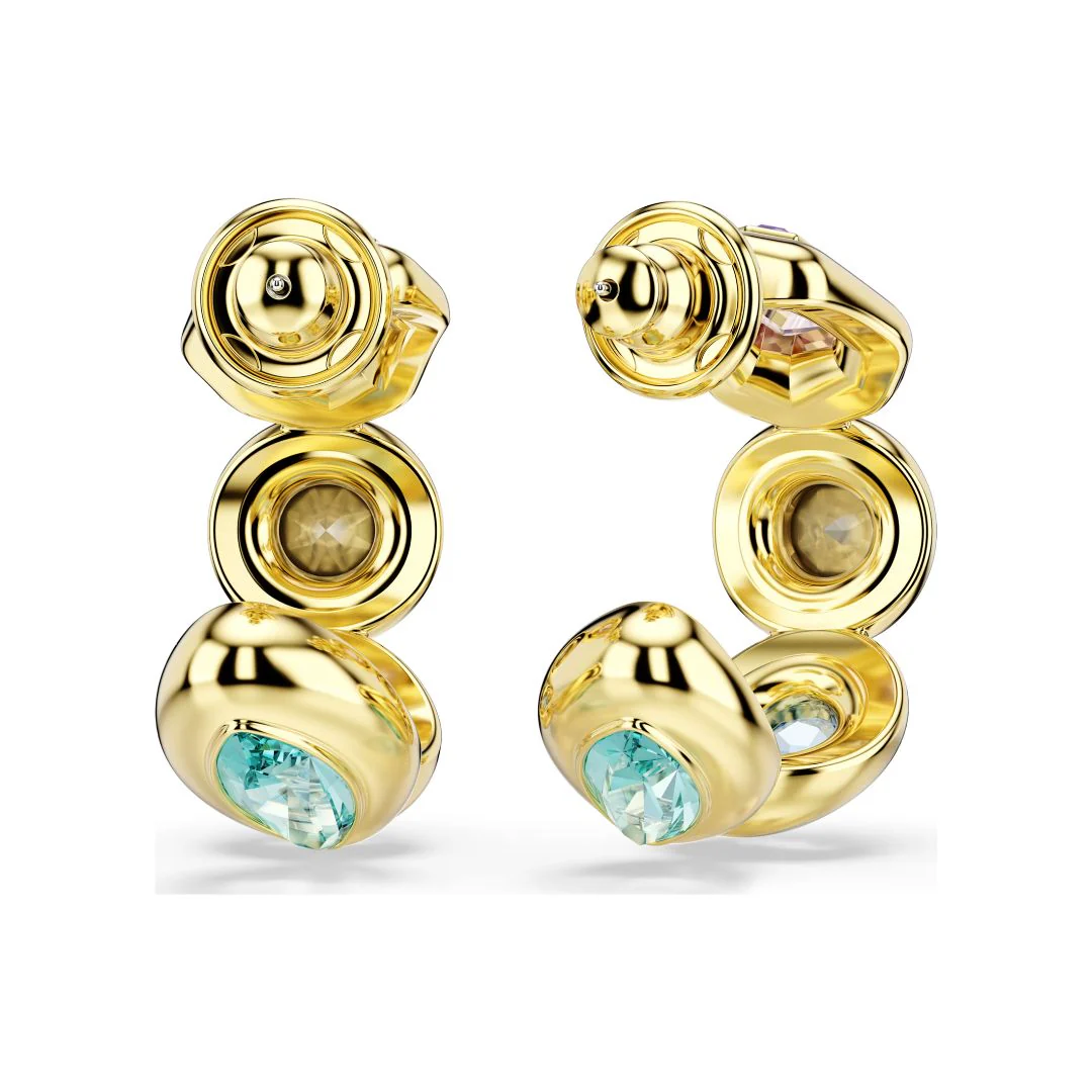 Swarovski Gema rengaskorvakorut, keltakullattu ja eriväriset kristallit, 5737444 - Image 4
