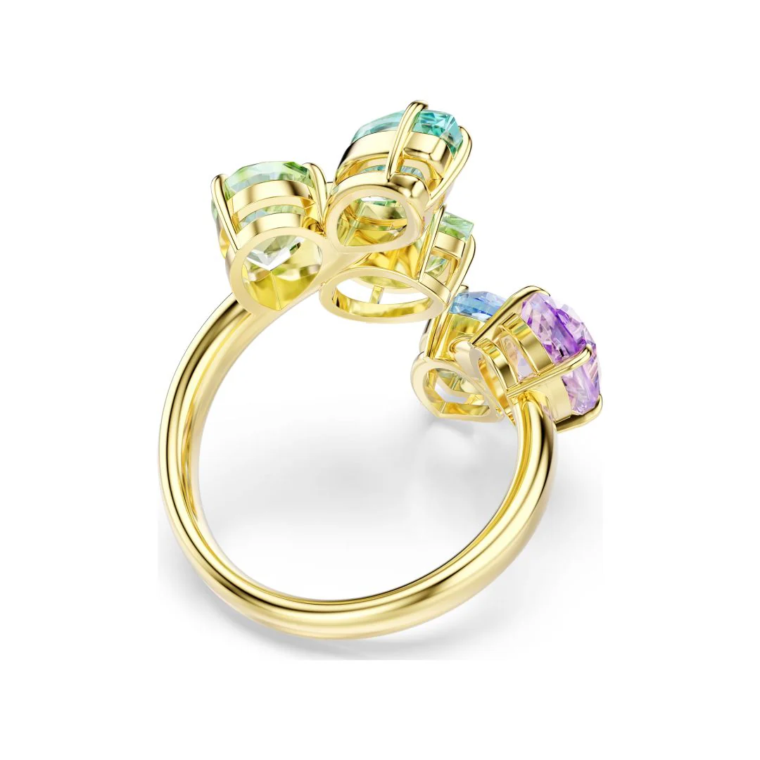 Swarovski Gema sormus, keltakullattu ja eriväriset kristallit - Image 4