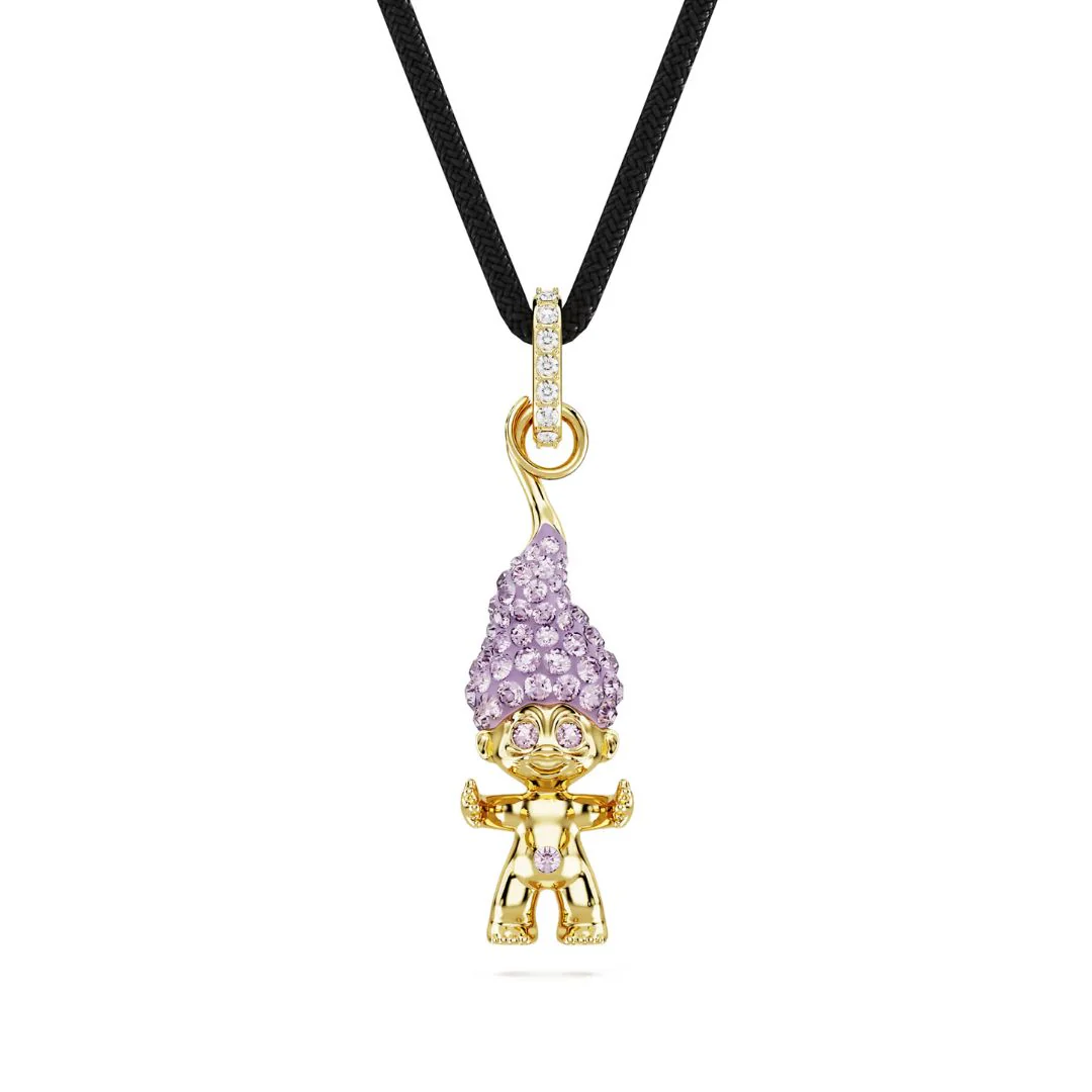Swarovski Good Luck Troll riipus, keltakullanväri ja violetit kristallit 5691943