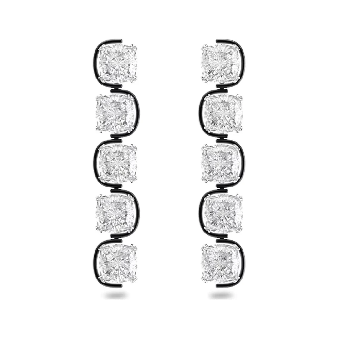 Swarovski Harmonia korvakorut, musta ja kirkkaat kristallit