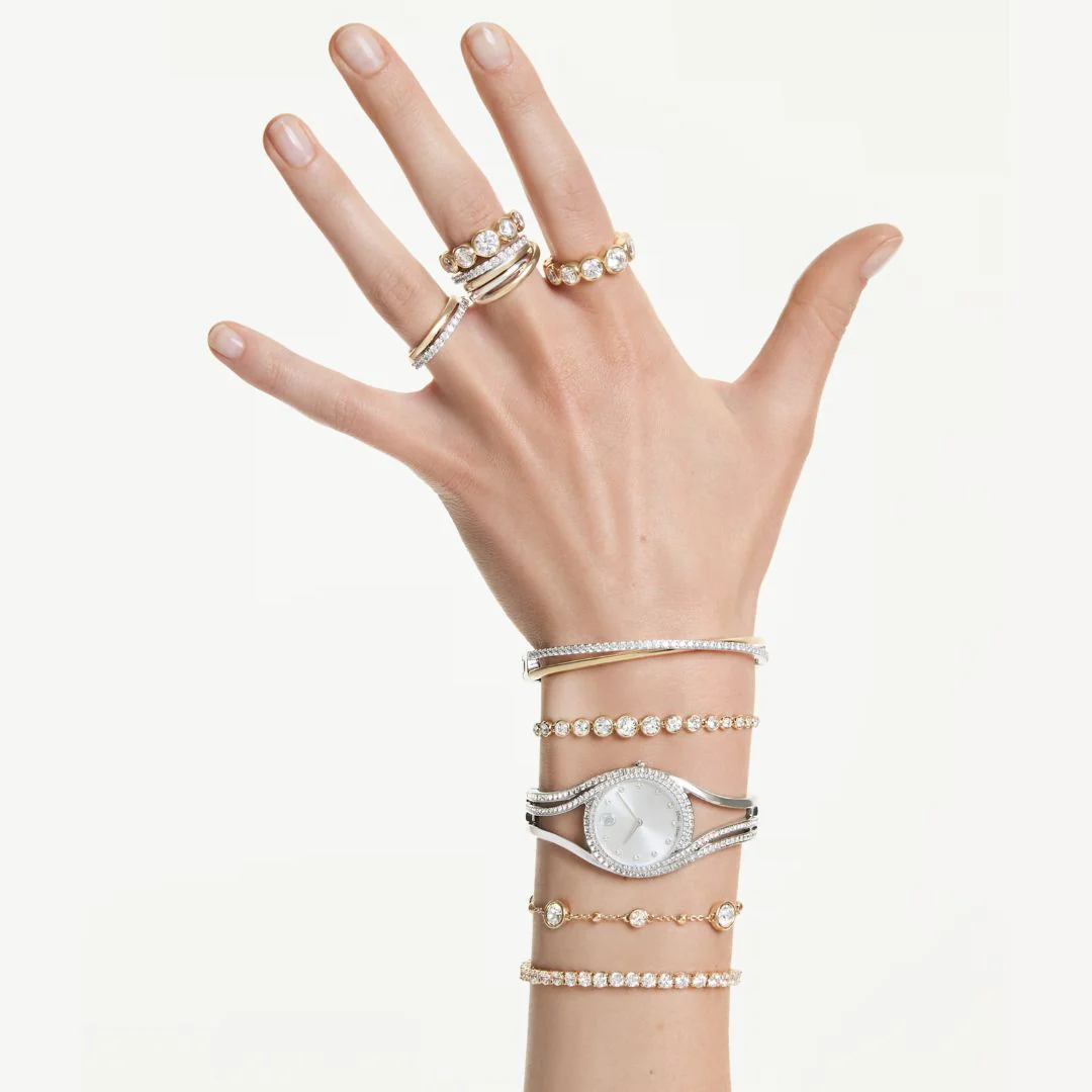 Swarovski Hyperbola bangle rannekello, hopeanväri ja kirkkaat kristallit, 5689432 - Image 2