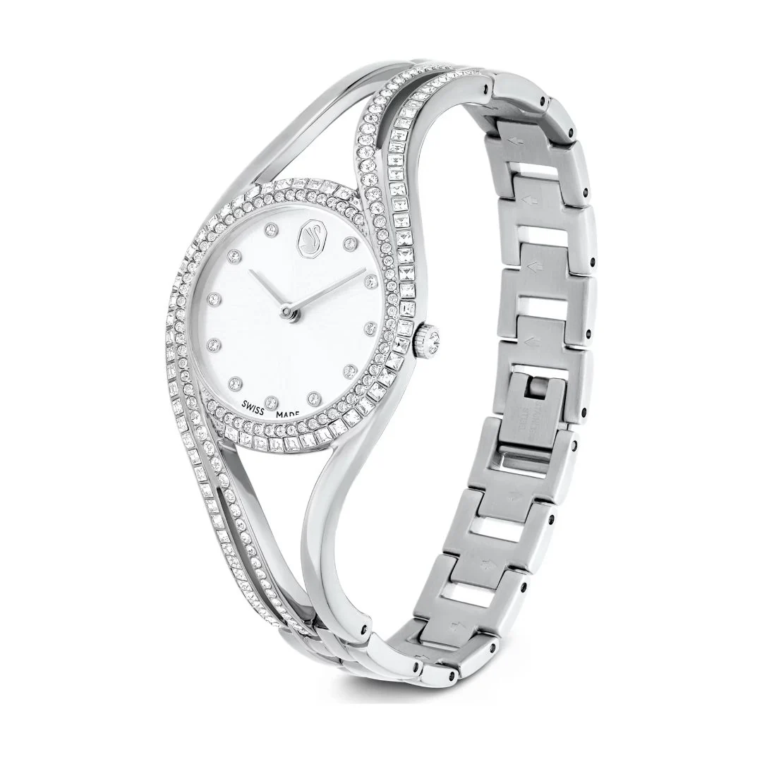 Swarovski Hyperbola bangle rannekello, hopeanväri ja kirkkaat kristallit, 5689432 - Image 4