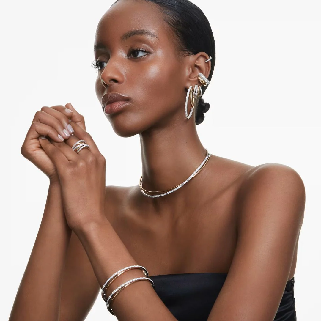 Swarovski Hyperbola Choker kaulakoru, keltakullanväri ja vaalea metalli kirkkailla kristalleilla, 5702409 - Image 2