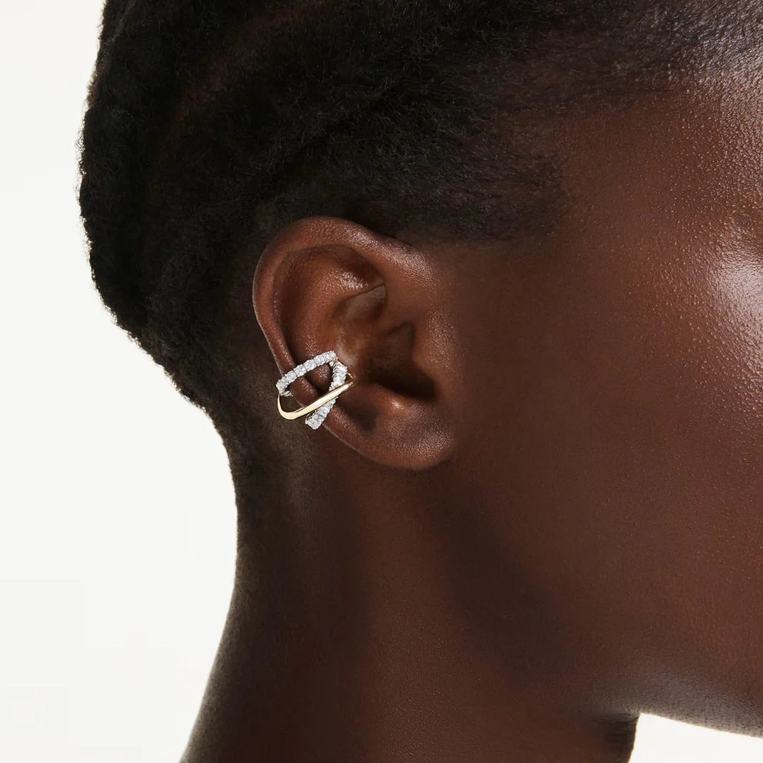 Swarovski Hyperbola ear cuffs, keltakullattu ja kirkkaat zirkonit, 5742842 - Image 2