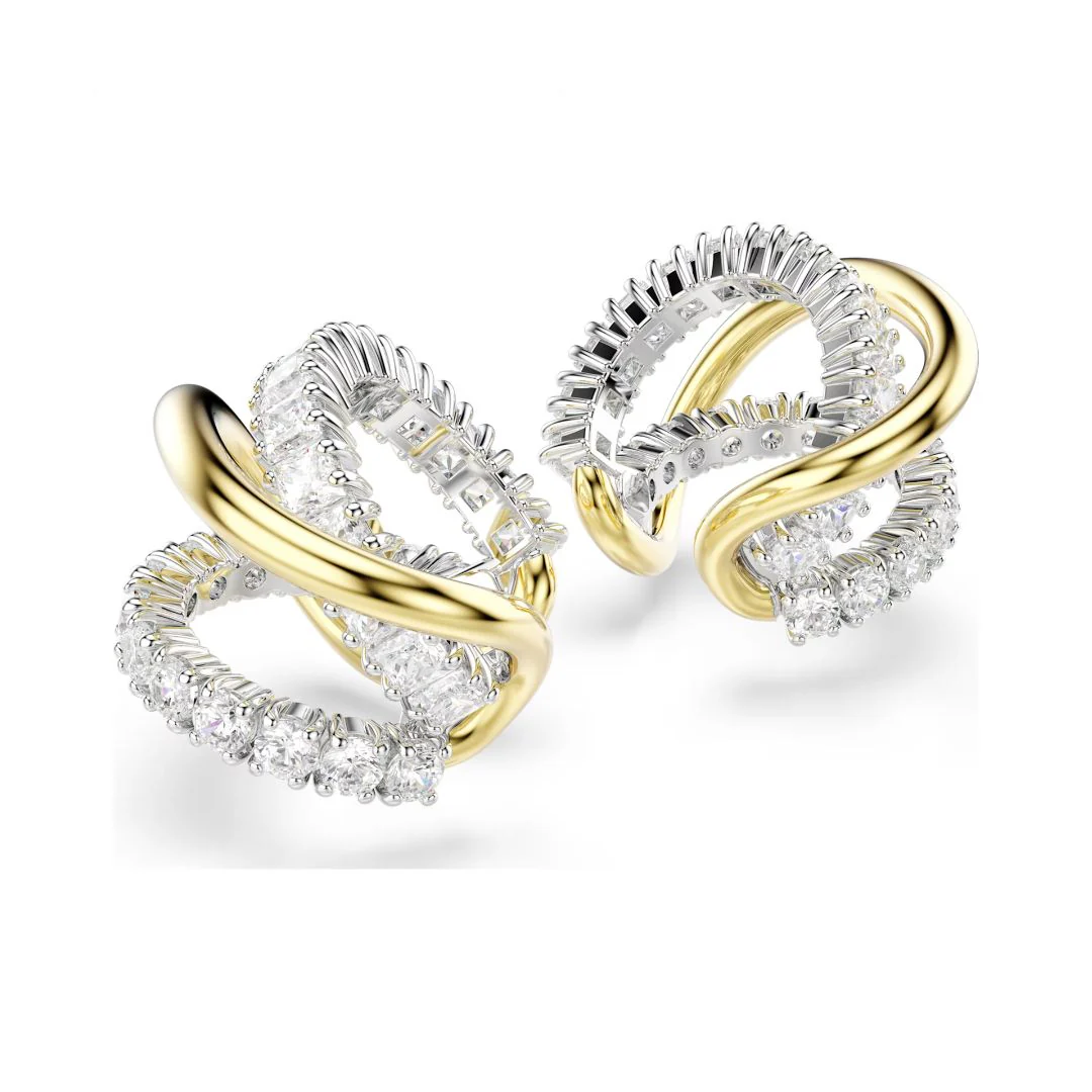 Swarovski Hyperbola ear cuffs, keltakullattu ja kirkkaat zirkonit, 5742842 - Image 3