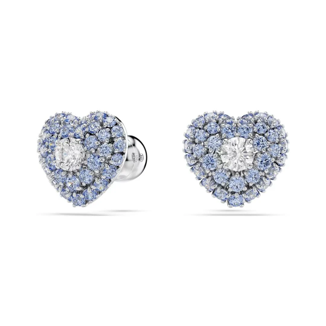 Swarovski Hyperbola Heart korvakorut, vaalea metalli ja siniset kristallit, 5683576