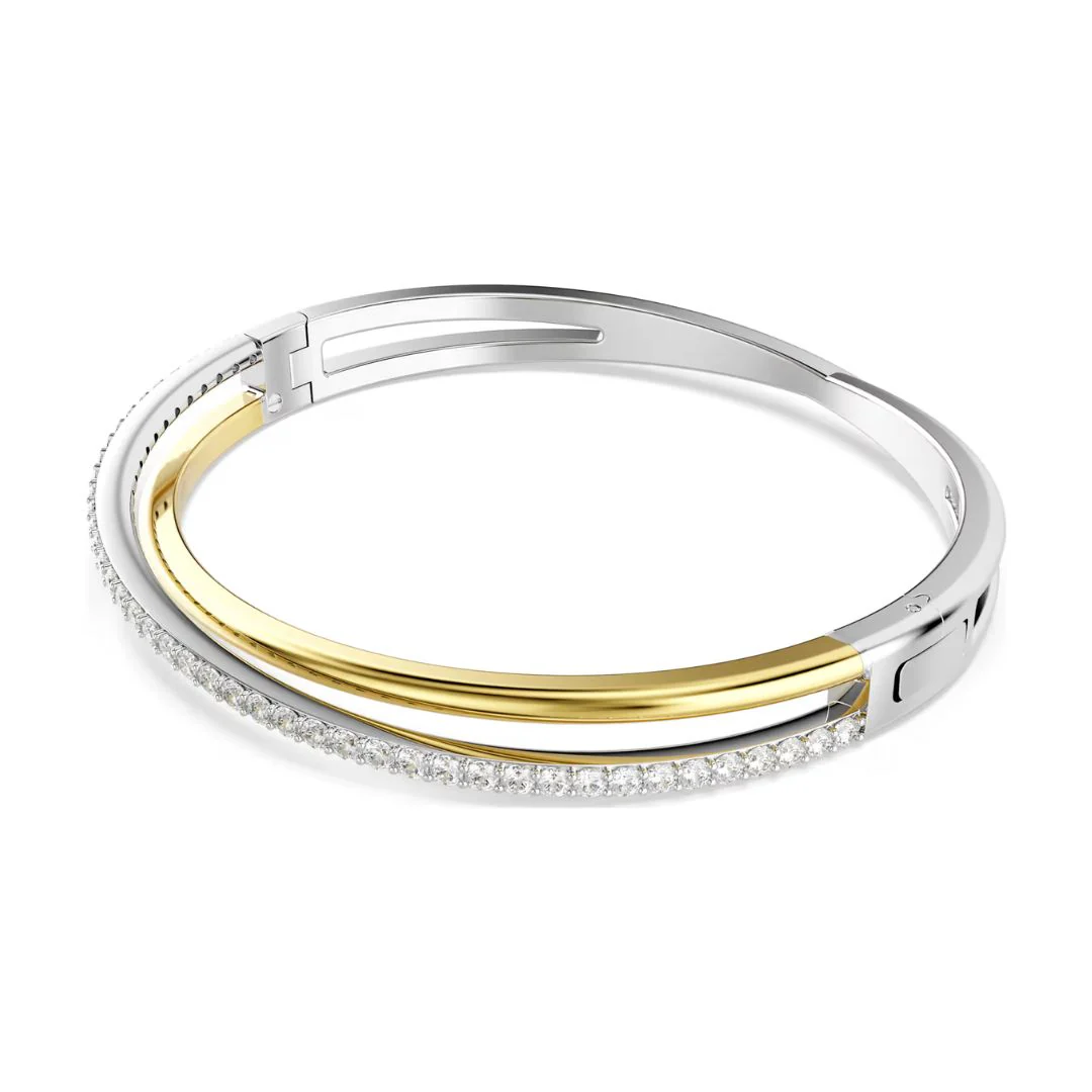 Swarovski Hyperbola rannekoru, keltakullanväri ja vaalea metalli kirkkailla kristalleilla