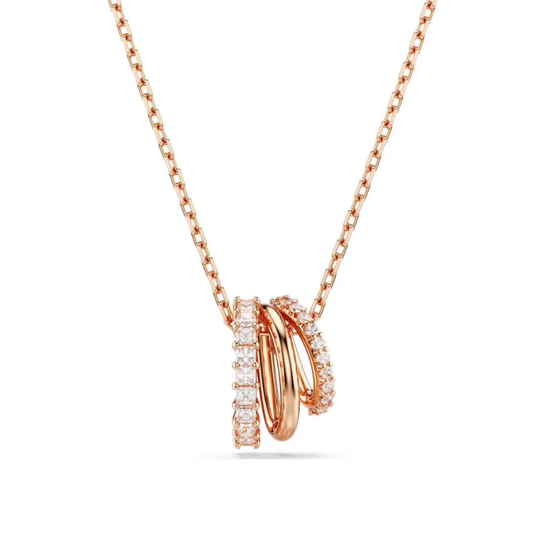 Swarovski Hyperbola riipus, vaalea metalli, ruusukullanväri ja kirkkaat kristallit 5701494