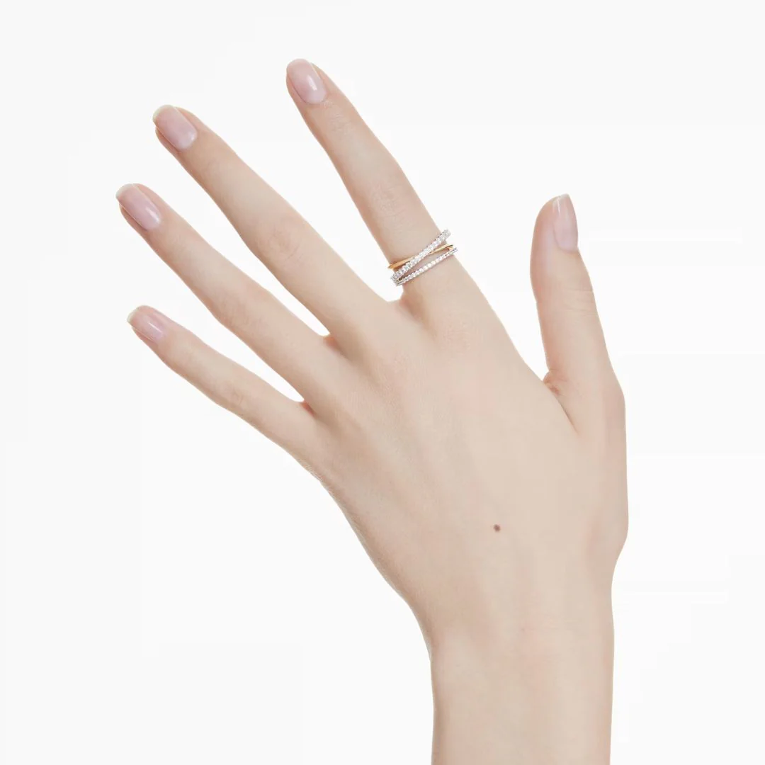 Swarovski Hyperbola sormus, keltakullanväri ja vaalea metalli kirkkailla kristalleilla, 5689731 - Image 4
