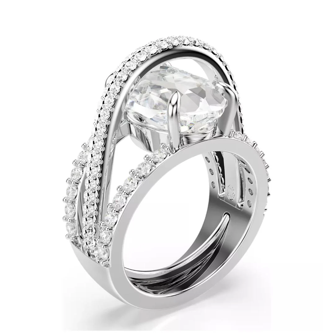 Swarovski Hyperbola sormus, vaalea metalli ja kirkkaat kristallit - Image 3