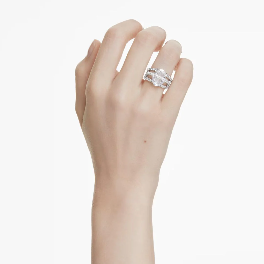Swarovski Hyperbola sormus, vaalea metalli ja kirkkaat kristallit - Image 4