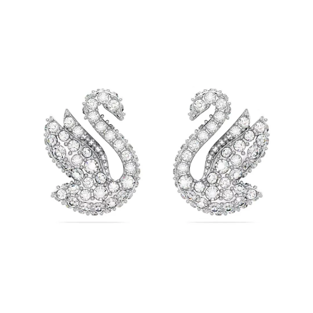 Swarovski Iconic Swan korvakorut, vaalea metalli ja kirkkaat kristallit, 5647873