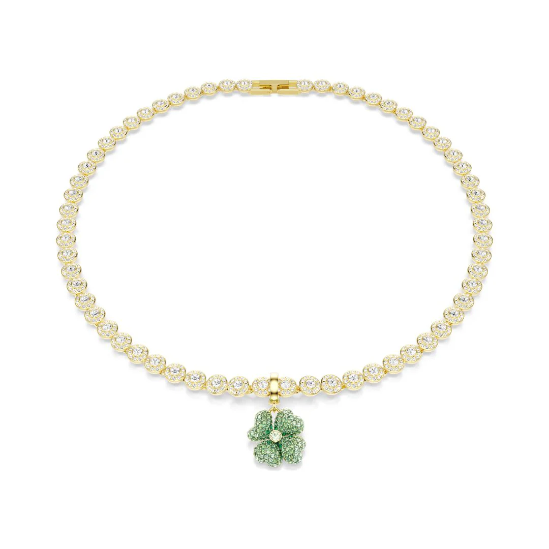 Swarovski Idyllia charm, keltakullattu ja vihreät kristallit, 5743130 - Image 3