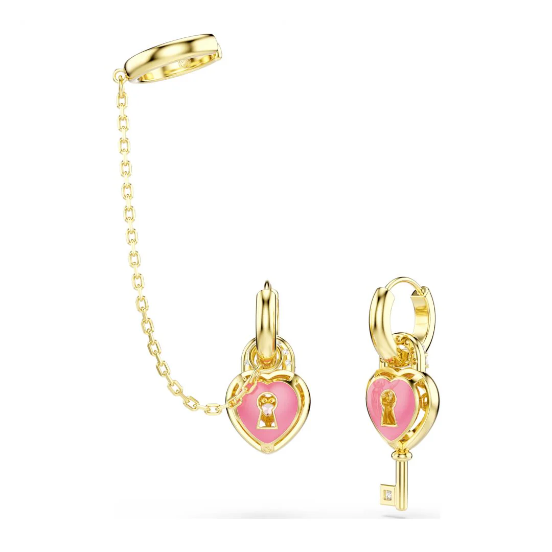 Swarovski Idyllia korvakorut ja ear cuff, keltakullattu ja vaaleanpunaiset zirkonit, 5737294 - Image 4