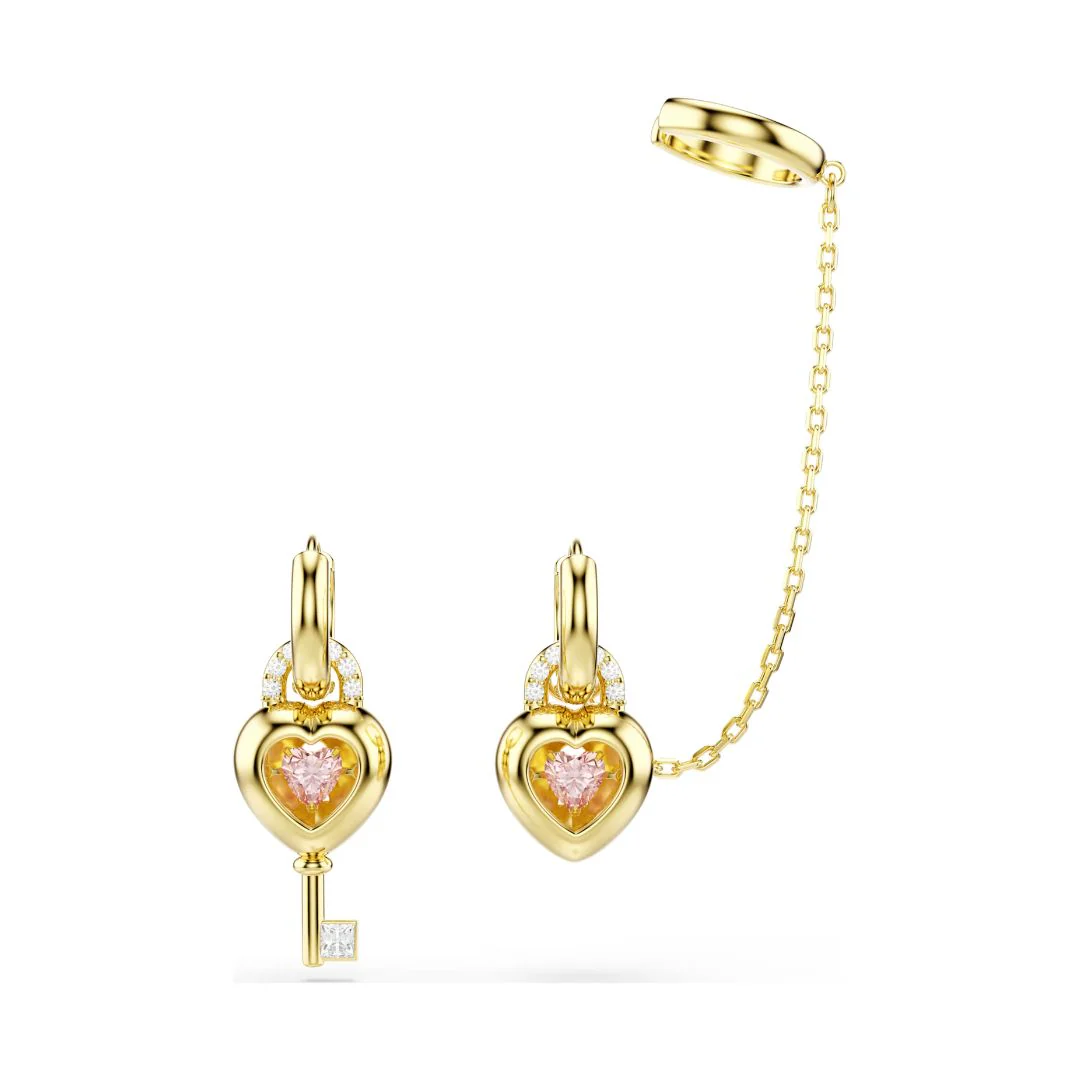 Swarovski Idyllia korvakorut ja ear cuff, keltakullattu ja vaaleanpunaiset zirkonit, 5737294 - Image 5