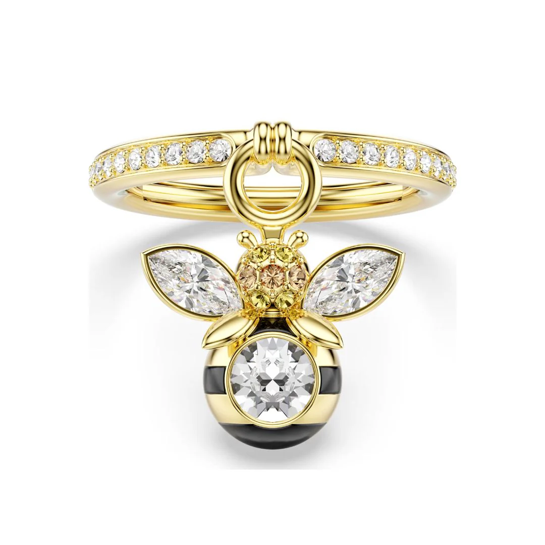 Swarovski Idyllia sormus, keltakullattu ja kirkkaat kristallit