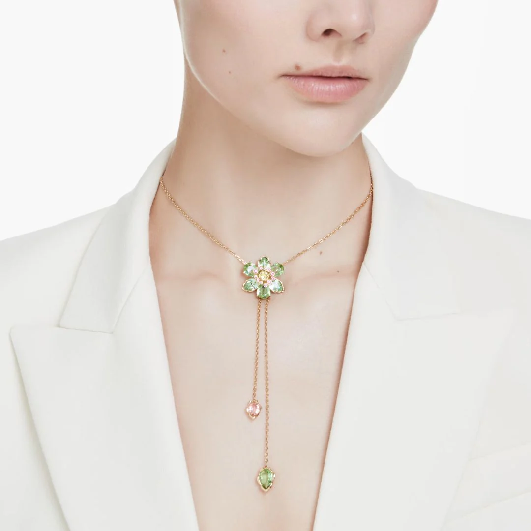 Swarovski Idyllia Y riipus, keltakullattu ja värikkäät kristallit, 5717158 - Image 2