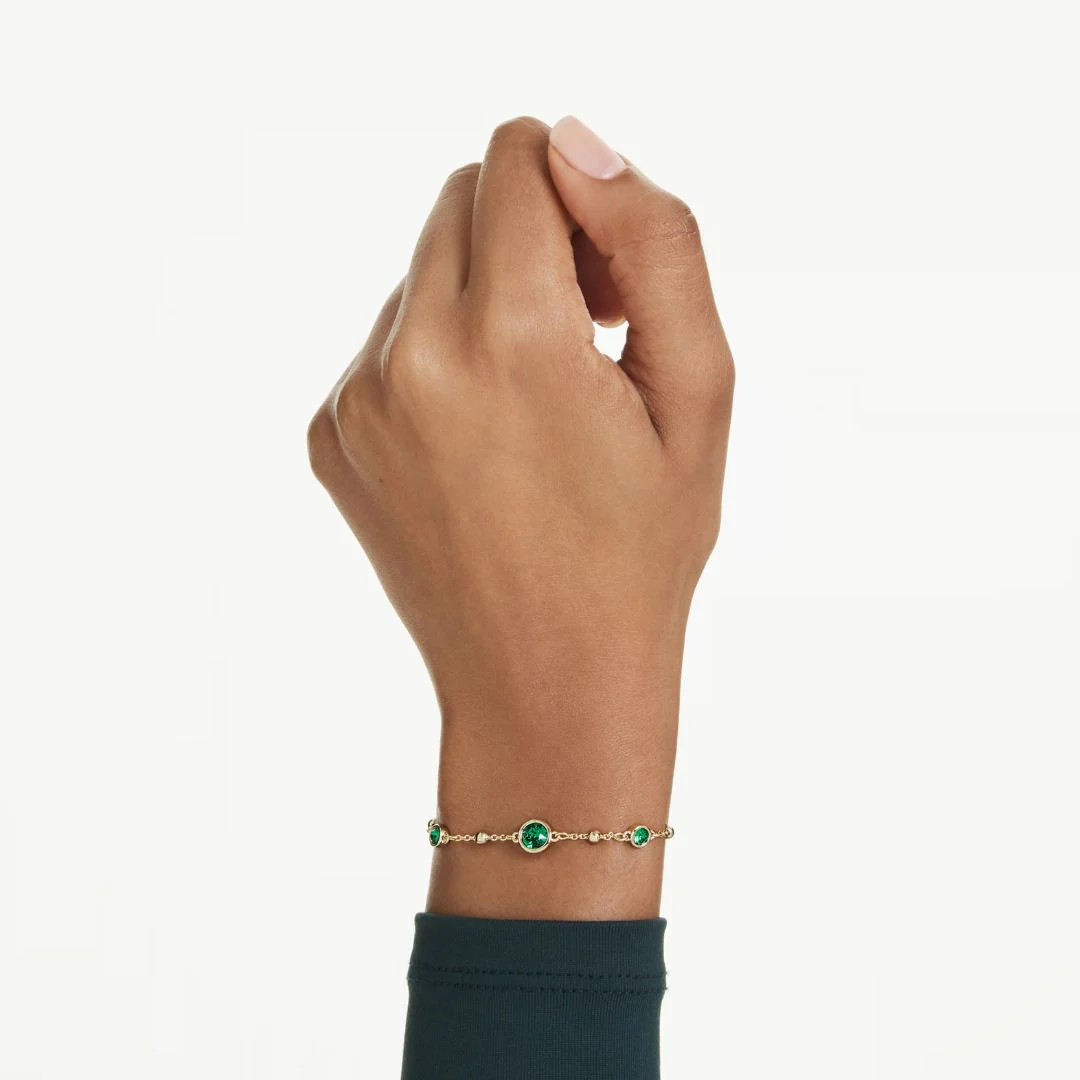 Swarovski Imber rannekoru, keltakullanväri ja vihreät kristallit, 5730676 - Image 3