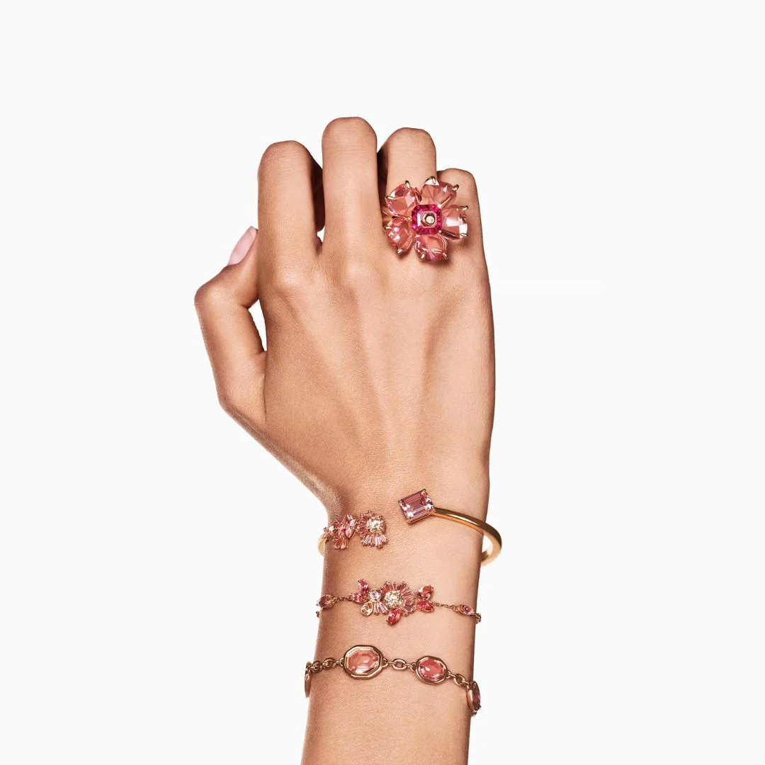 Swarovski Imber rannekoru, keltakullanväri ja vaaleanpunaiset kristallit, 5684537 - Image 3