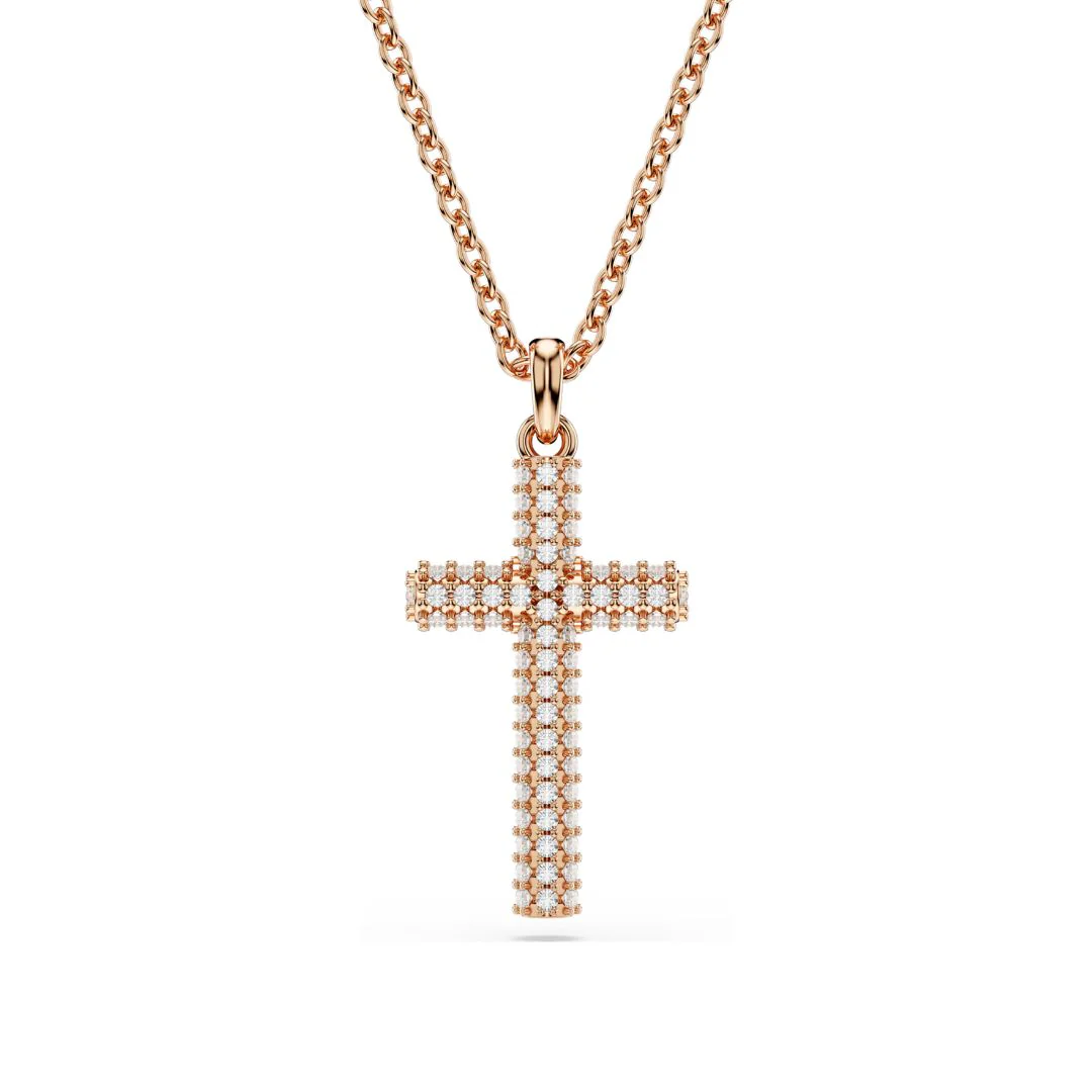 Swarovski Insigne ristiriipus, ruusukullanväri ja kirkkaat kristallit 5727986