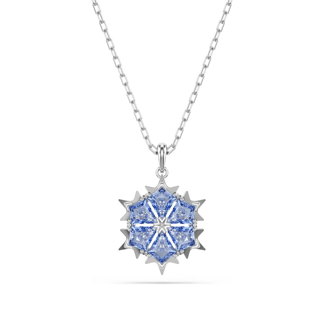 Swarovski Magic Snowflake riipus ja korvakorut, vaalea metalli ja siniset kristallit 5734243 - Image 2